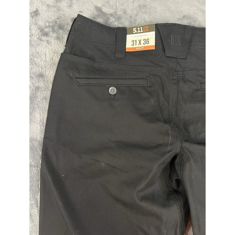 5.11 Tactical Flex-Tac Edge Chino Pants Slim Fit 31x36 Black Cotton 74441 - Picture 12 of 16